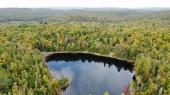 St-Boniface (Mauricie) : Terre  bois de 113,94 acres, deux camps de pche, lac priv ensemenc